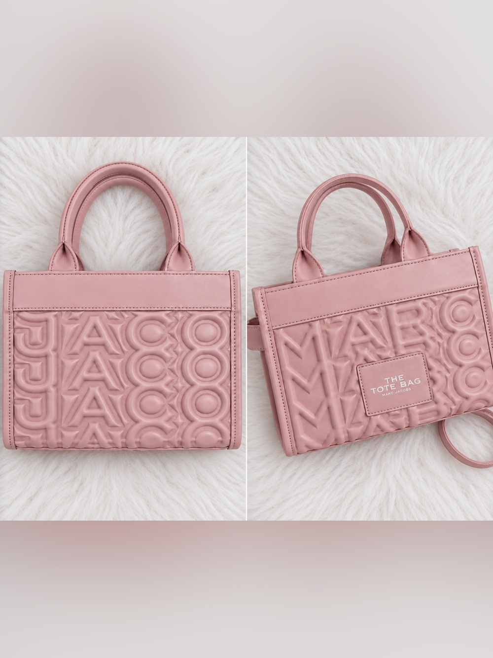 NWT Marc Jacobs The Tote Bag Dusty Rose Pink Embossed Crossbody Handbag